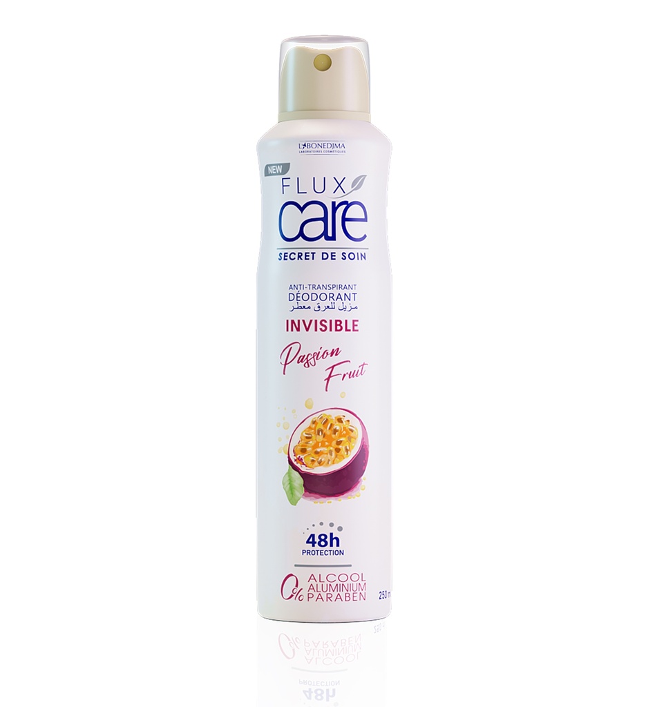 Deodorant Flux Care  Sans Alcool Invisible Passion Fruit 250 Ml