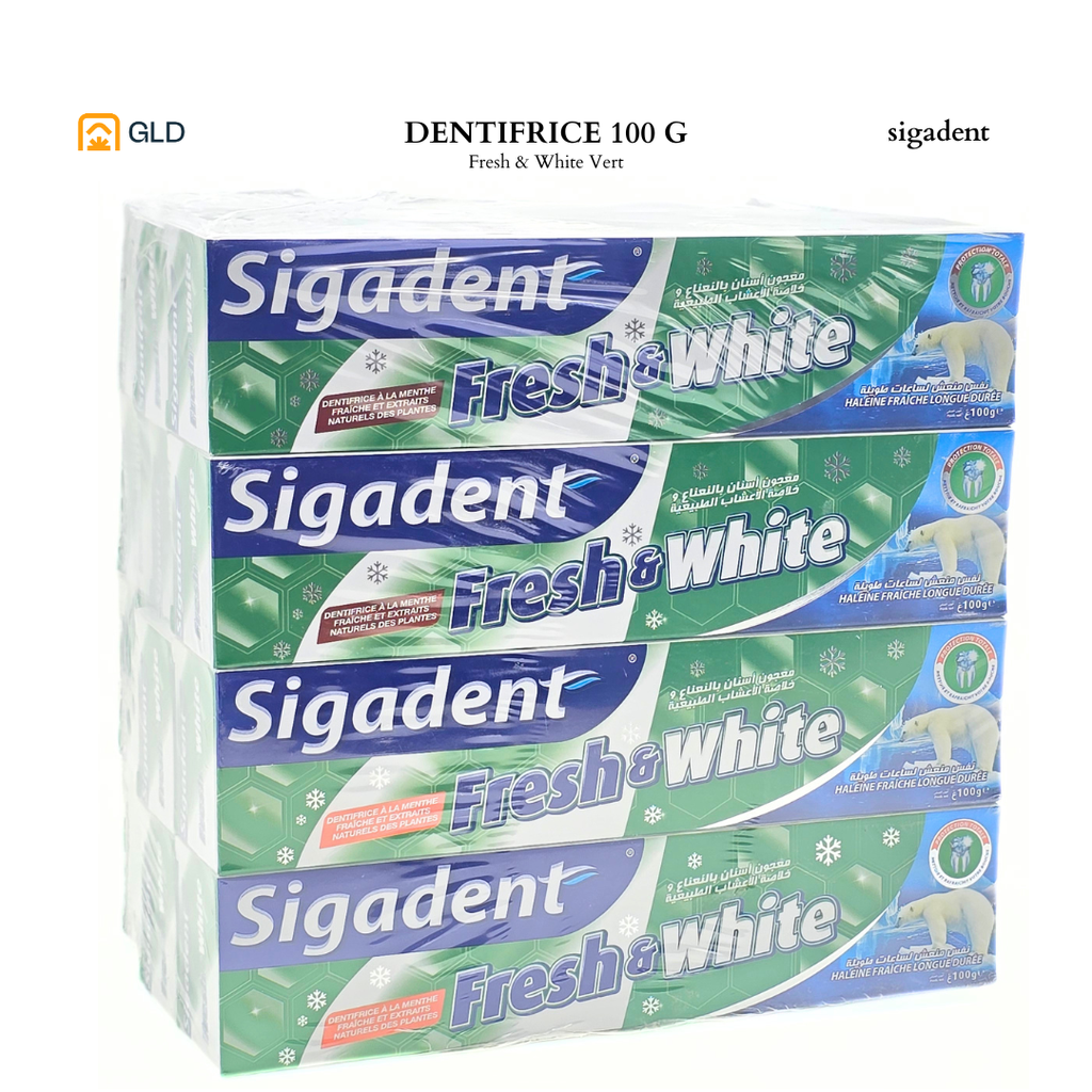 Dentifrice Sigadent Fresh & White Vert 100 G