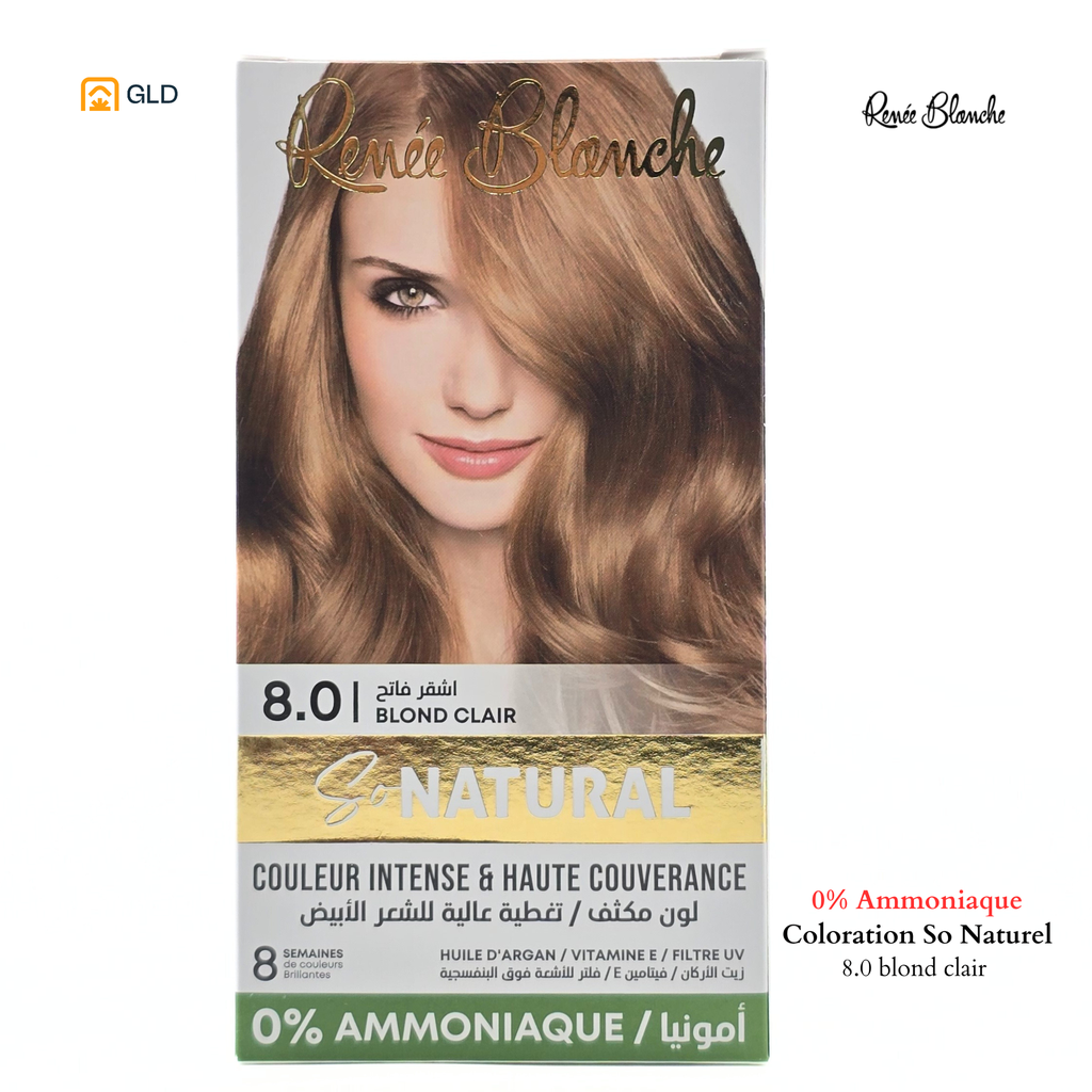 Coloration Capillaire Renée Blanche So Natural 0% Ammonique 8.0 Blond Clair
