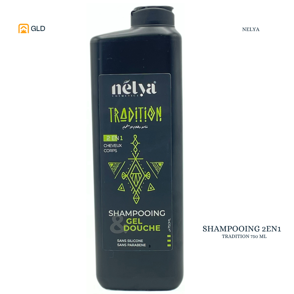 Shampooing Gel Douche Tradition  Nelya 2en1  750ML