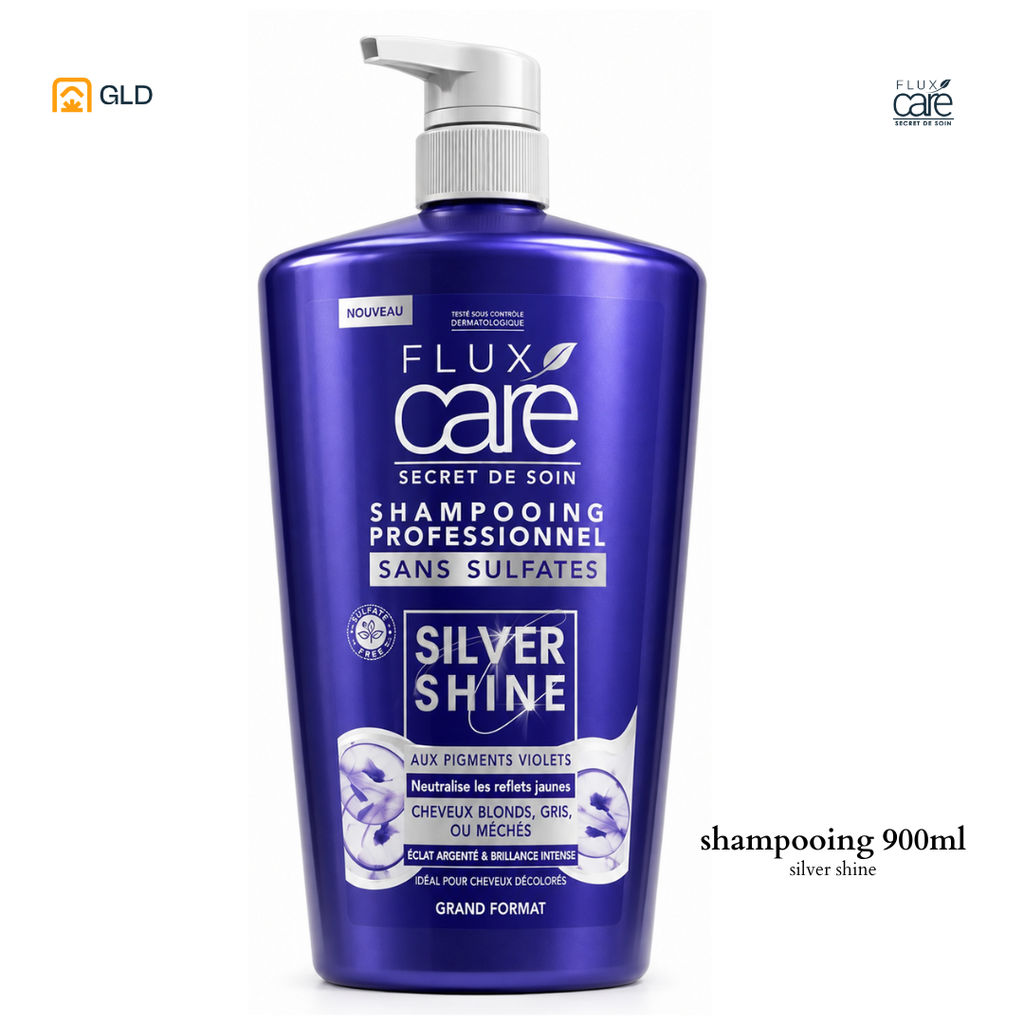 Shampooing FLUX CARE Sans Sulfates 900 mL (Silver Shine)