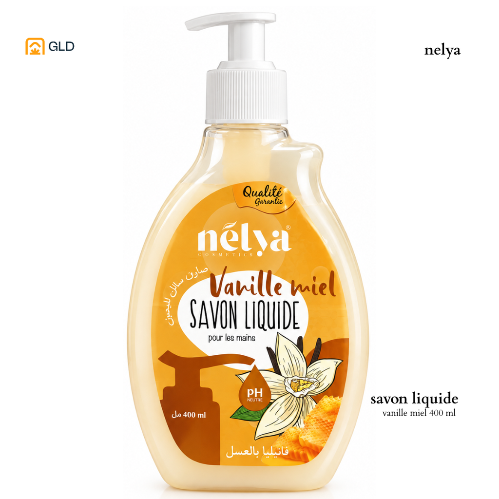 Savon lequide Miel Vanille Nelya 400Ml