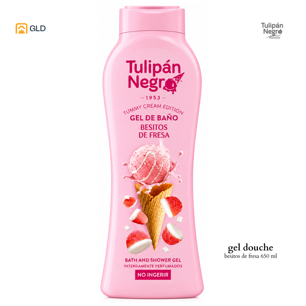 Gel Douche Tulipan Negro Besitos De Fresa 650ML 