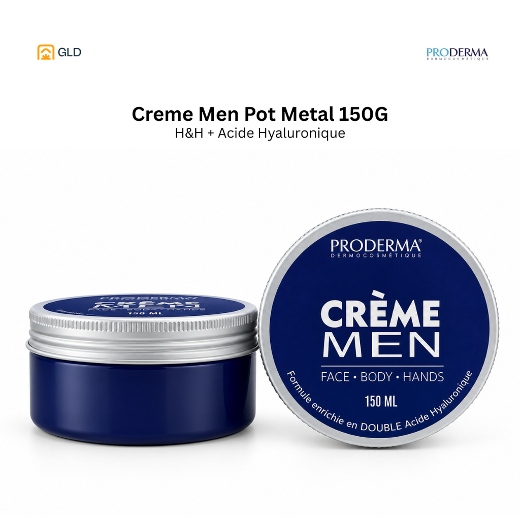Creme Men Proderma H&H + Acide Hyaluronique Pot Metal 150G