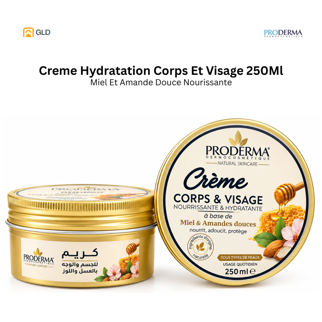 Creme Miel Et Amande Douce Nourissante Hydratation Corps Et Visage 250Ml