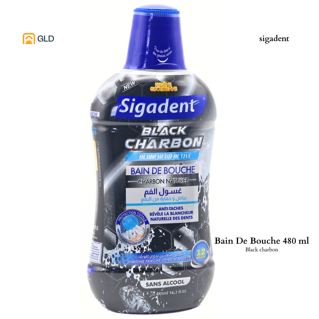 Bain De Bouche Sigadent Black Charbon 480Ml 