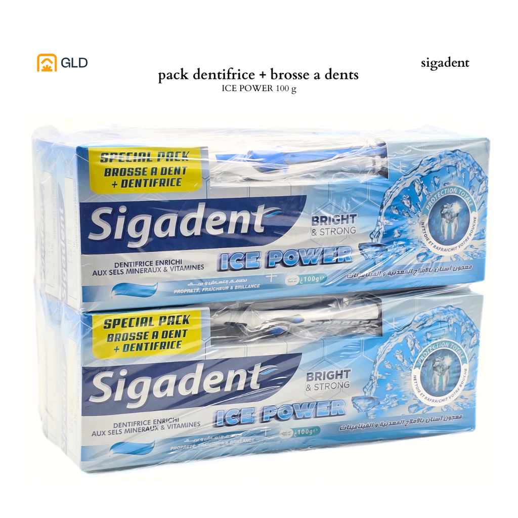 Pack Sigadent Special Ice Power + Brosse 