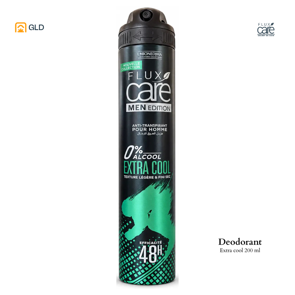 Deodorant Anti-transpirant Spray 48h FLUX CARE MEN 200 mL (Extra Cool)