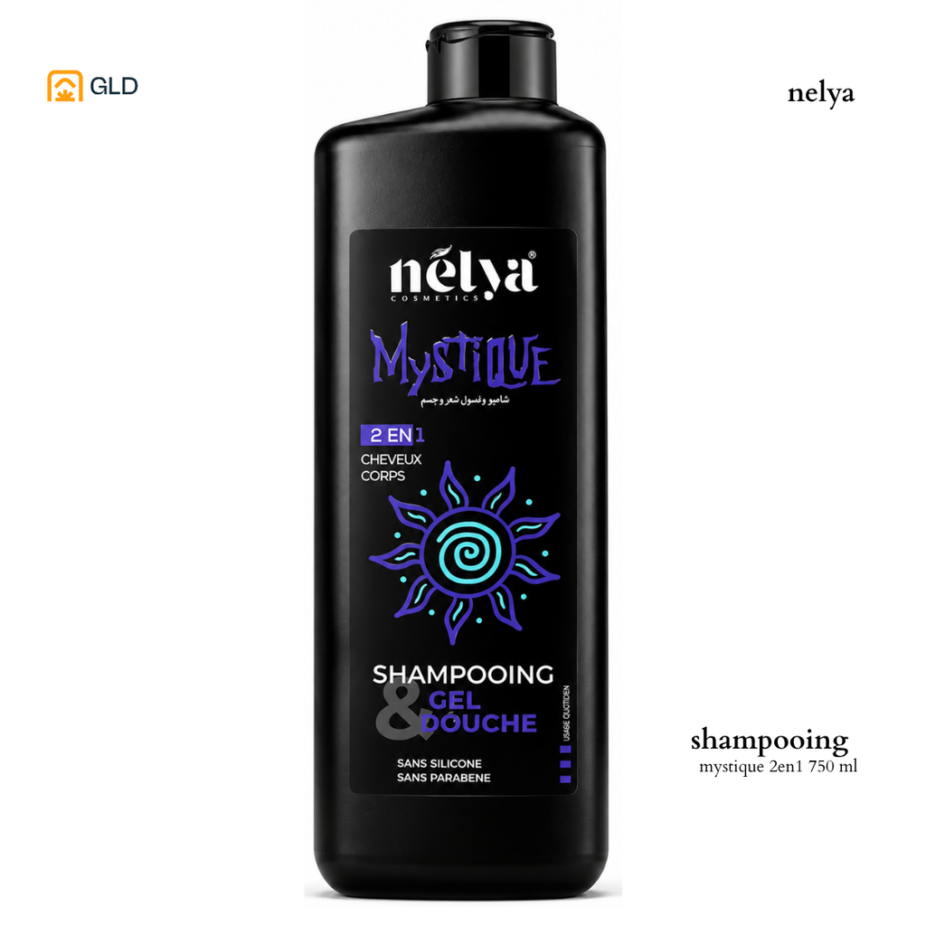 Shampooing Gel Douche Mystic  Nelya 2en1  750ML 